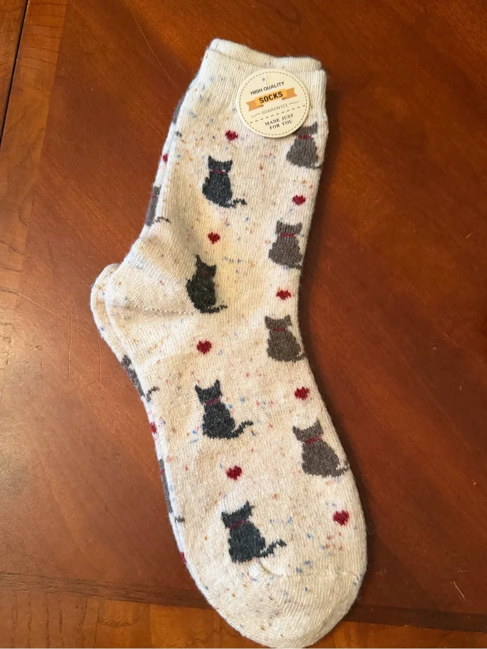 5 Pairs Cozy Cat & Sheep Fuzzy 1/2 calf Socks Women’s 5-9 Soft Novelty Gift
